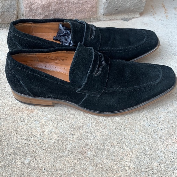 Stacy Adam COLFAX Mac Toe Penny Slip On Black Suede Men’s Dress Shoe size 10 - Picture 3 of 14